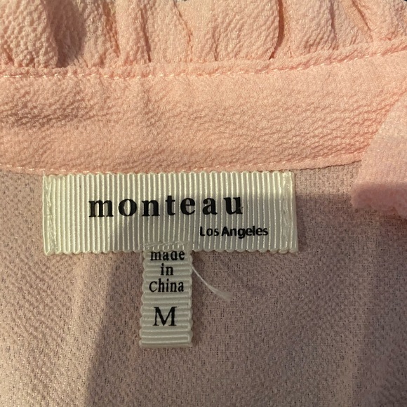 NWOT - Baby pink semi-sheer short-sleeved blouse - Picture 3 of 3